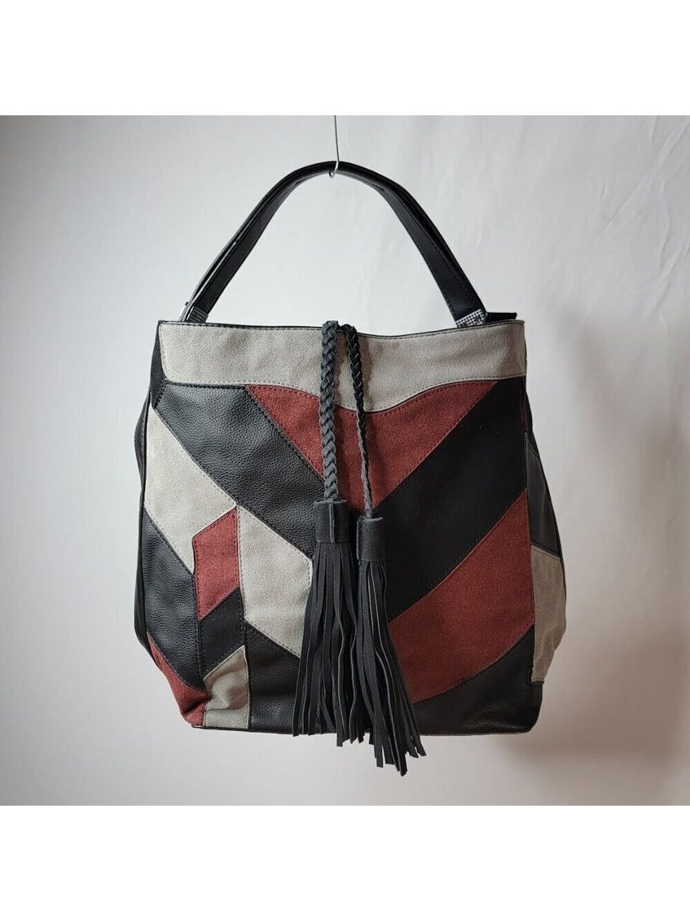 Urban Expressions Patchwork Tote – Certified Vegan Leather | Bold Retro Vibes - Picture 3 of 13